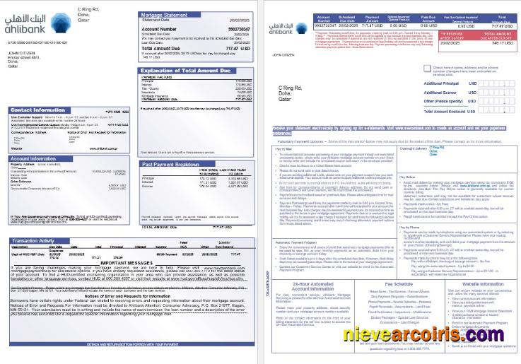 Qatar Ahlibank mortgage statement 1-2